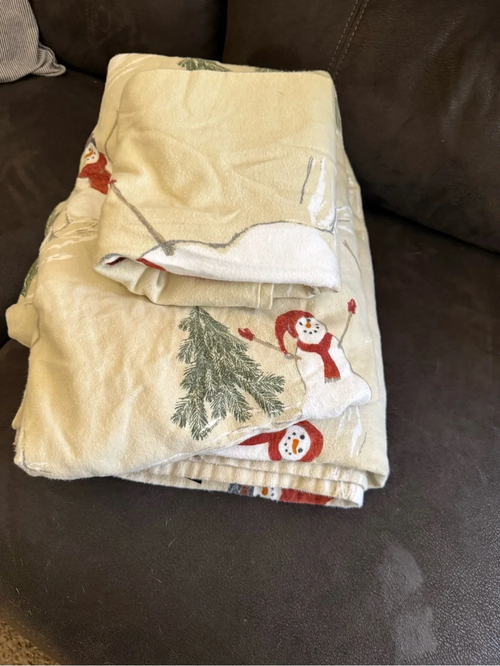 Cuddl Duds Snowman Pillow Cover - Red, White, Green